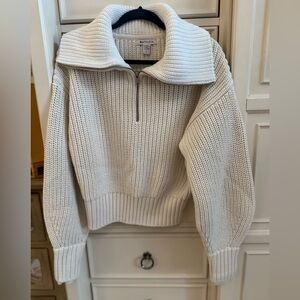 Athleta Cream Cowl Neck Sweater